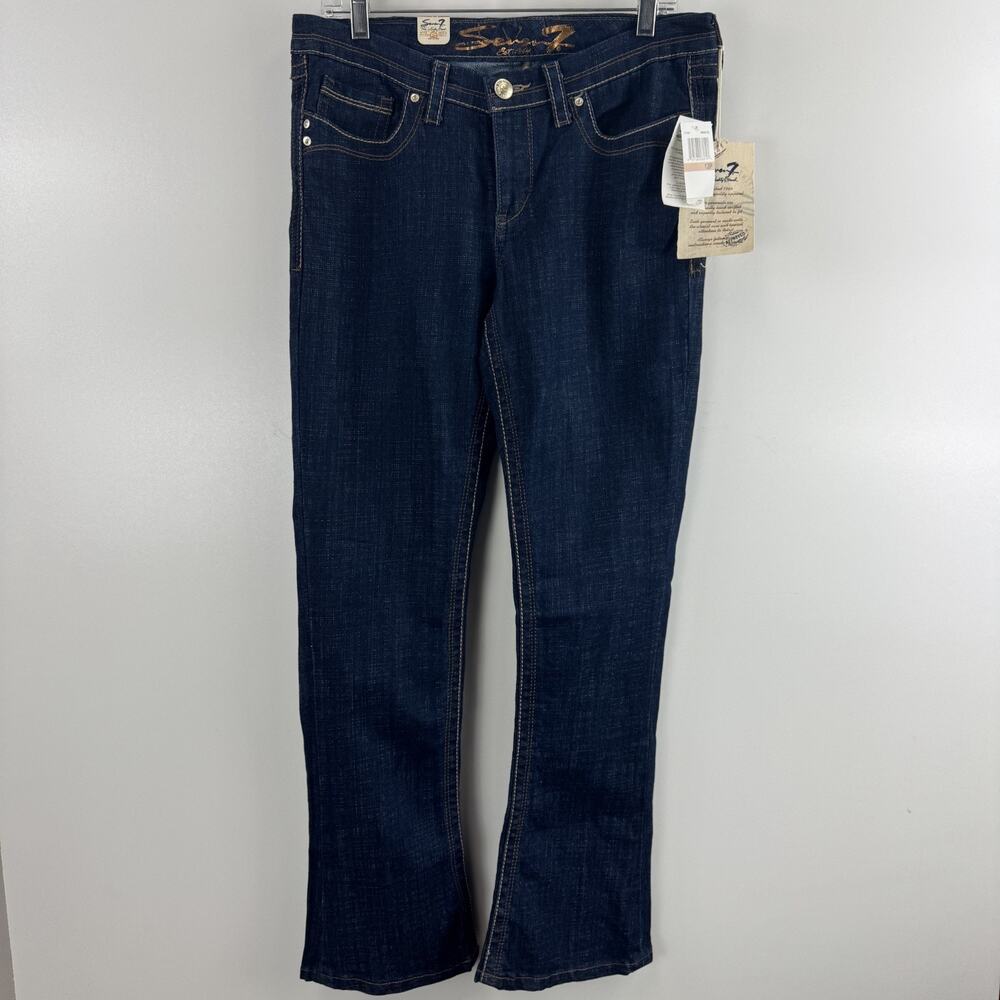 Seven7 Jeans Women's Petite Rocker Slim Boot Dark Wash Size 12P NWT Seven 7
